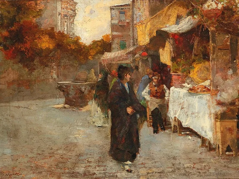 1868-Millo Bortoluzzi - Scena di strada veneziana